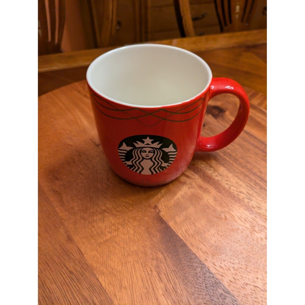 Starbucks Tall Solid RED 12 Ounce Green LOGO Coffee Tea Mug 2020